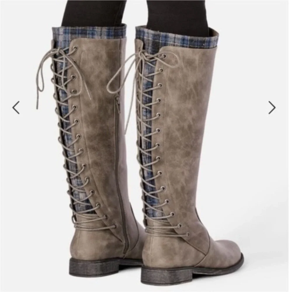 JUSTFAB Charcoal Elettra lace back boots